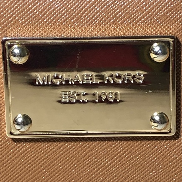 9. Michael Kors Cognac Zip Around Wristlet - Picture 10 of 14